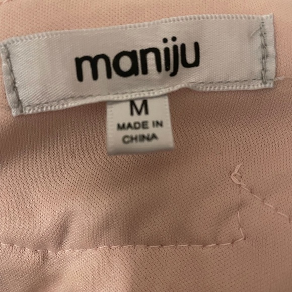 Maniju Light Pink Crochet/Lace Top Short Dress - Picture 4 of 4